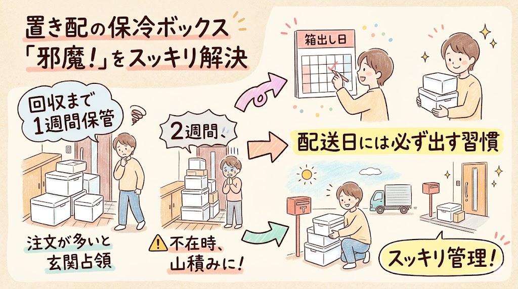 コープデリのデメリット、置き配用保冷ボックスが邪魔な時の解決法。