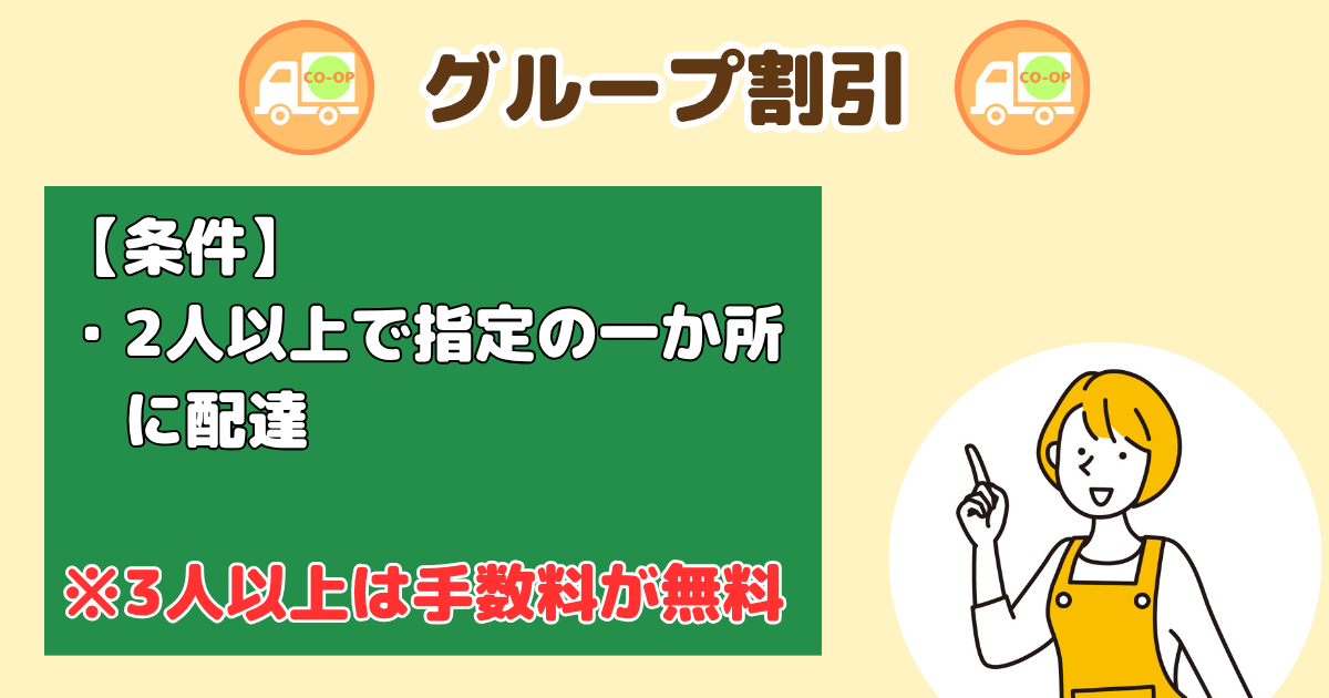 コープデリ手数料:グループ割引