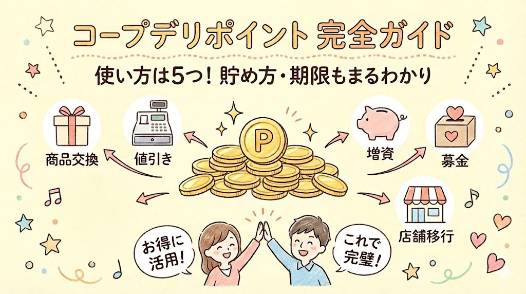 コープデリポイントの使い方は５つ！貯め方や有効期限まで徹底解説