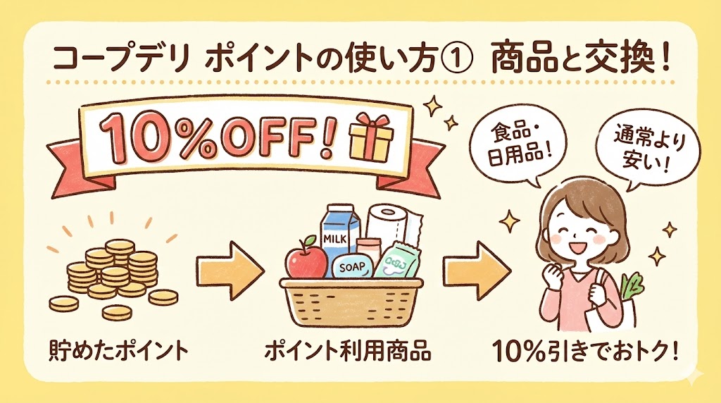 コープデリポイントの使い方：商品と交換