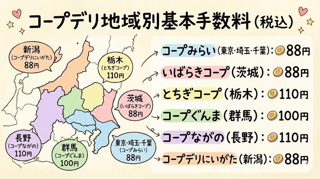 地域別の基本手数料一覧表