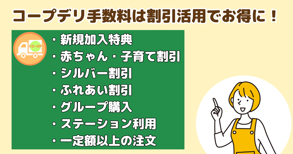 コープデリの手数料は割引活用でお得