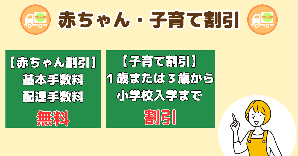 コープデリ手数料:赤ちゃん・子育て割引