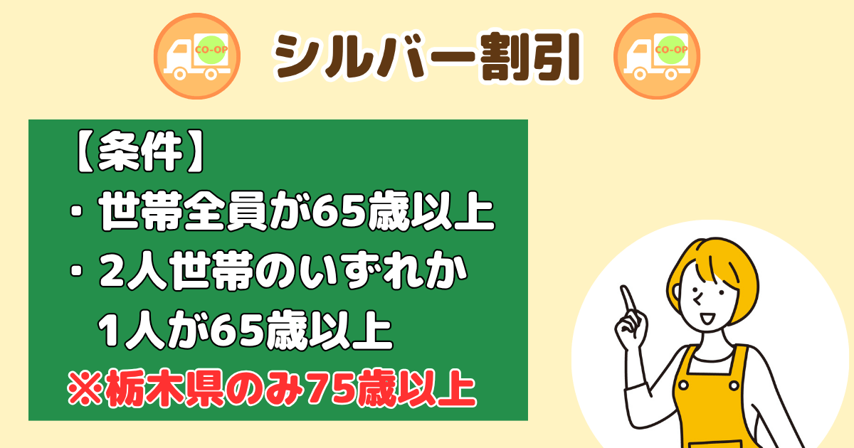 コープデリ手数料割引:シルバー割引