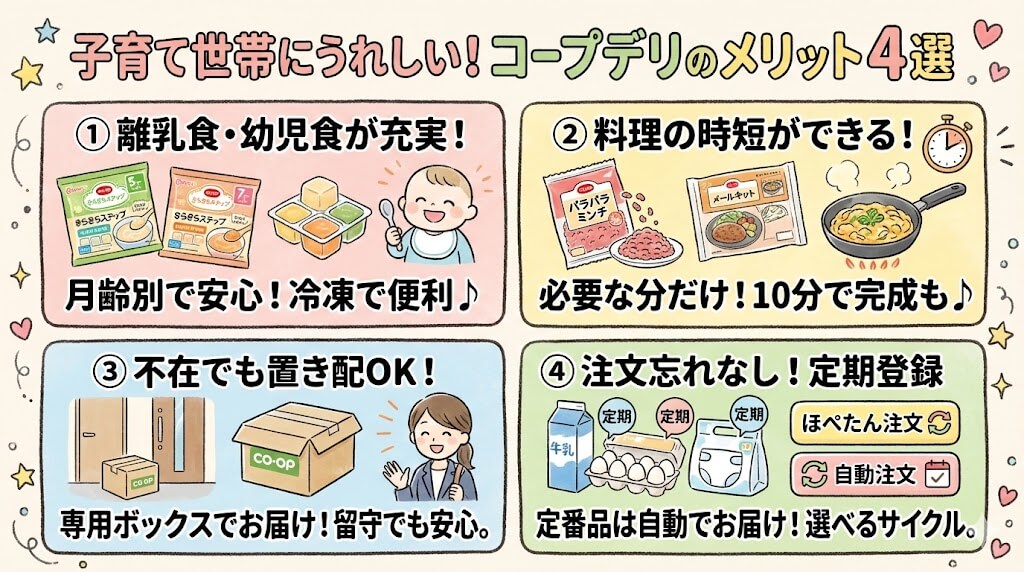 コープデリの子育て世帯にうれしいメリット4選