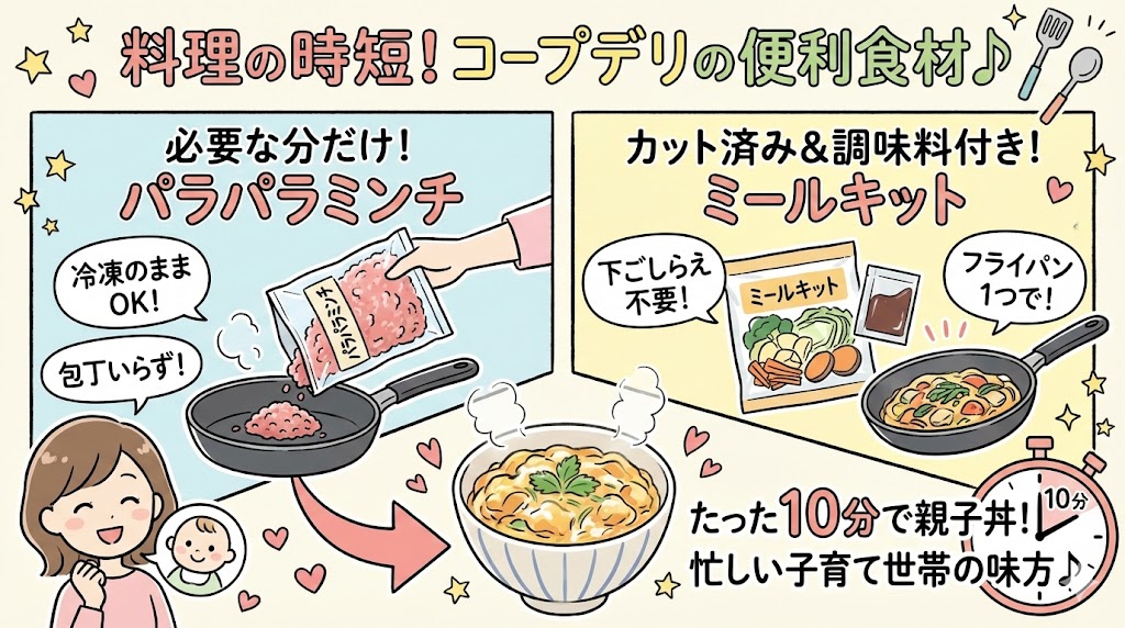 コープデリの子育て世帯にうれしいメリット：ミールキットや時短食材