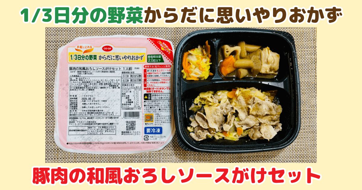 からだに思いやりおかず:豚肉の和風おろしソースがけセット