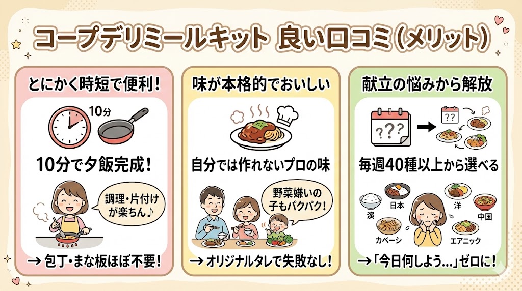 コープデリミールキットの良い口コミ