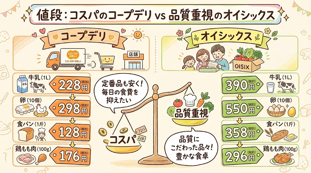ープデリとオイシックスの値段とコスパ比較