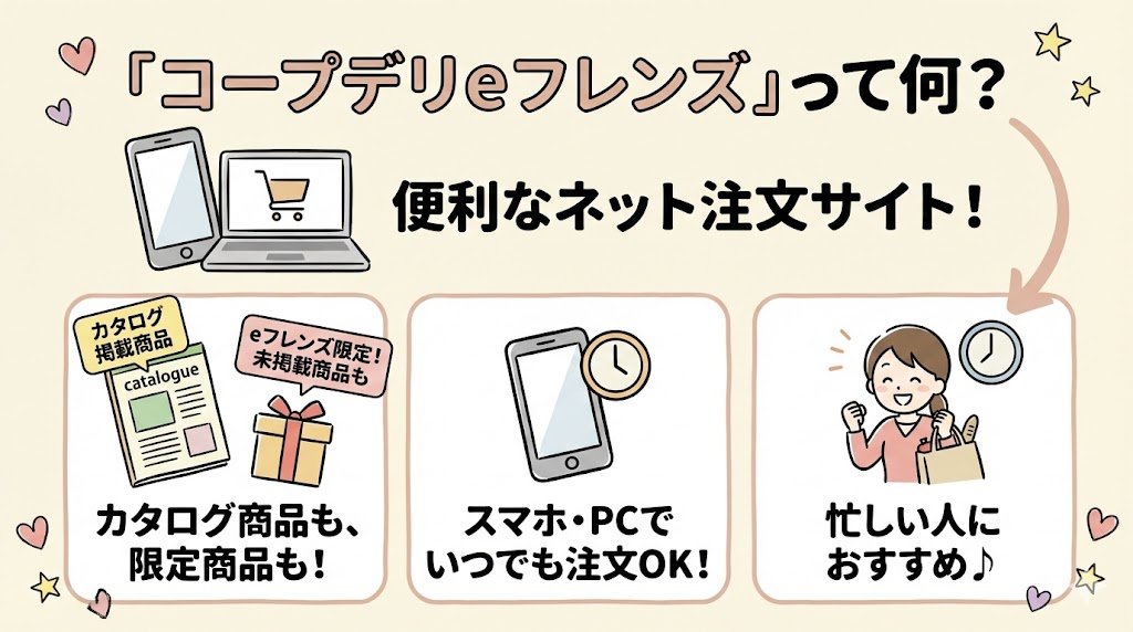 コープデリeフレンズについて説明した図解