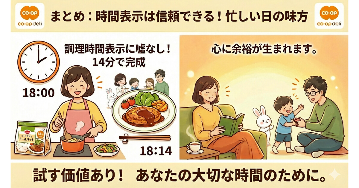 まとめ ： コープデリのミールキットは「心のゆとり」を買うツール