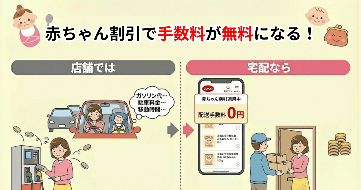 赤ちゃん割引で手数料が0円になる