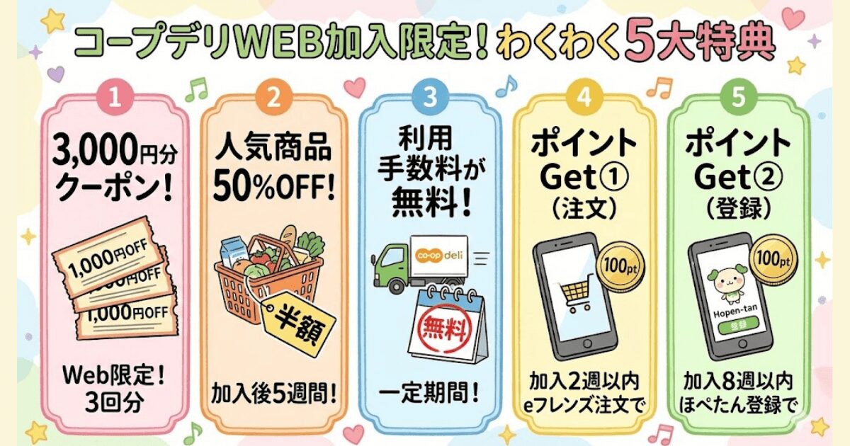 コープデリのWEB入会特典
