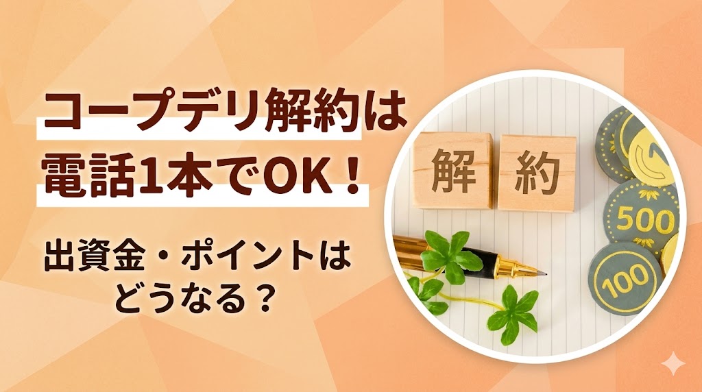 コープデリの解約は電話1本でOK！出資金やポイントはどうなる？