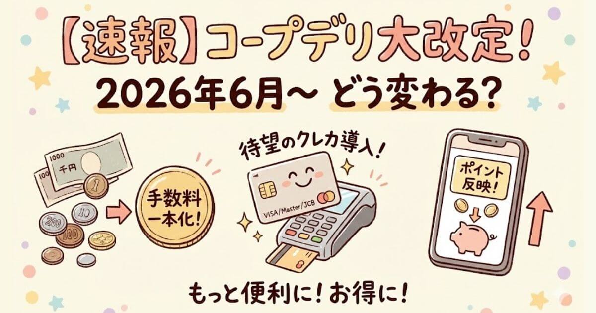 【速報】2026年6月コープデリが大改定！手数料一本化と待望のクレカ導入でどう変わる？