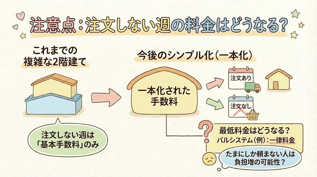 手数料変更後の気になるポイントは注文しない週の手数料