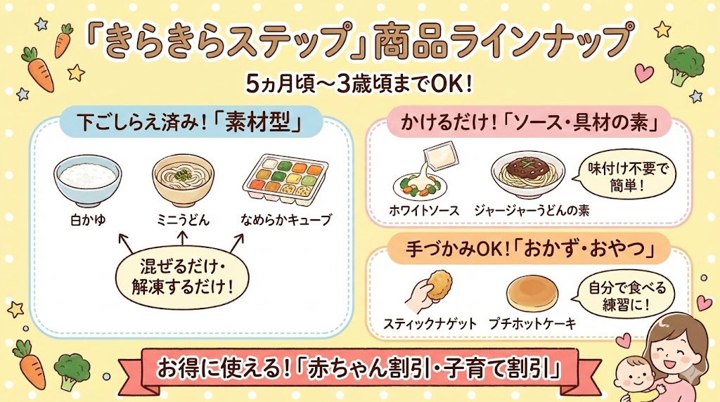きらきらステップの商品ラインナップ