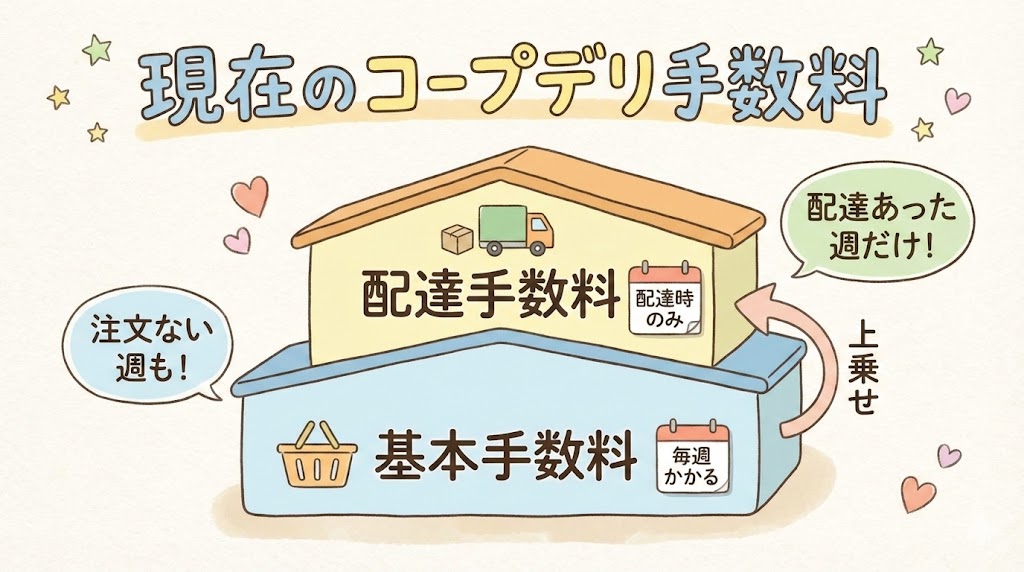 現在のコープデリの手数料を示した図解