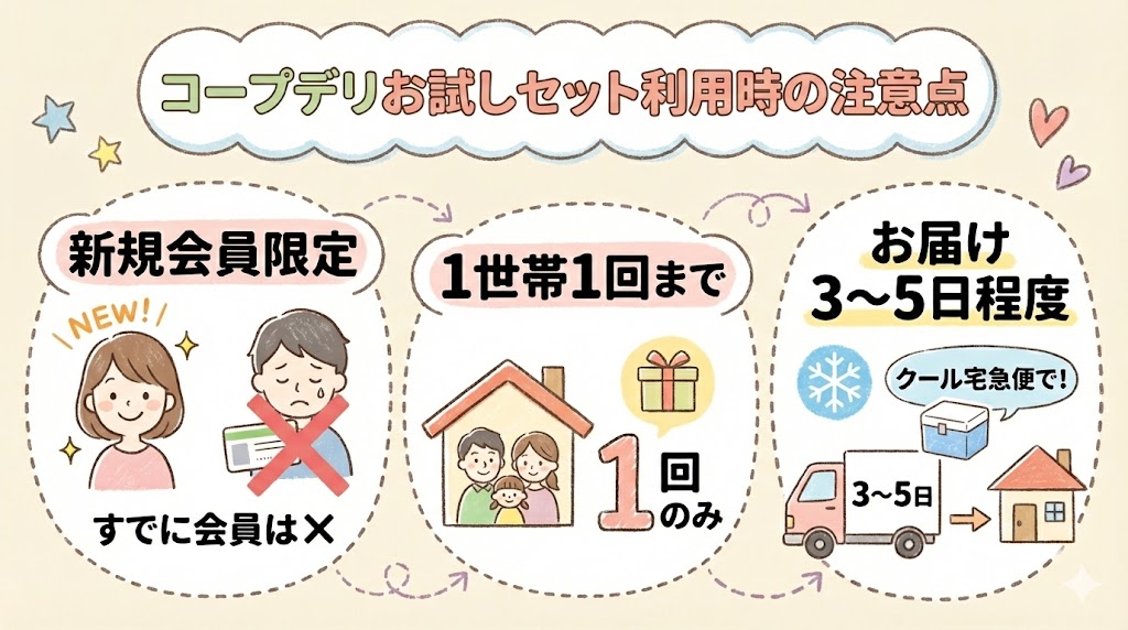 コープデリお試しセット利用時の注意点