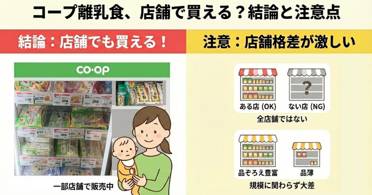 コープ離乳食は店舗でも買える