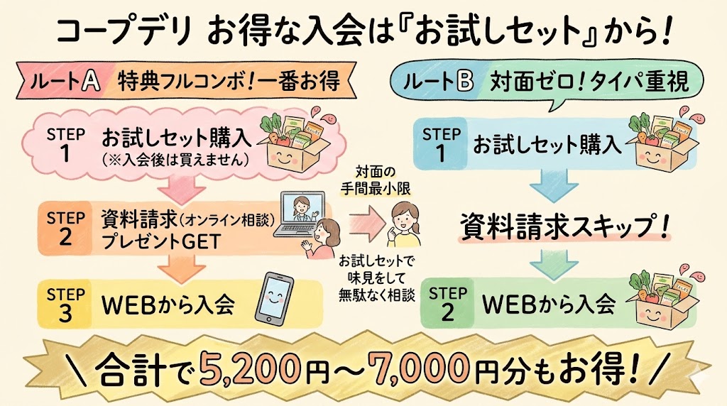 コープデリにお得に入会するにはお試しセットからスタートがおすすめ