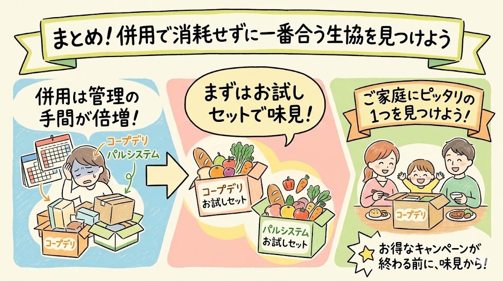 まとめ：コープデリパルシステムの併用はおすすめしない