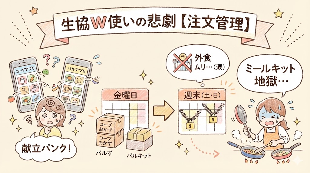 コープデリとパルシステムの2つの注文アプリで献立を管理する限界