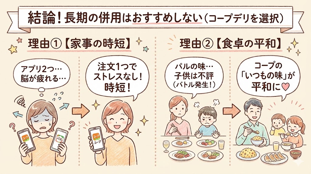 コープデリとパルシステムの長期の併用はおすすめしない