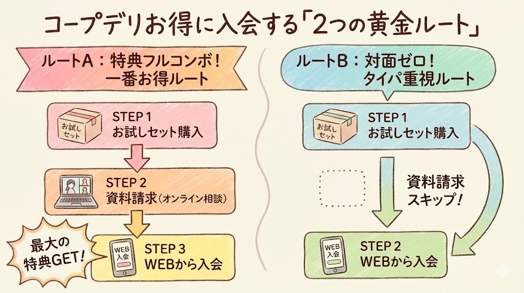 コープデリお得に入会する2つのルート