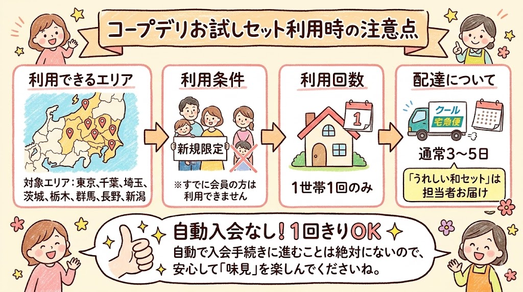 コープデリお試しセット利用時の注意点