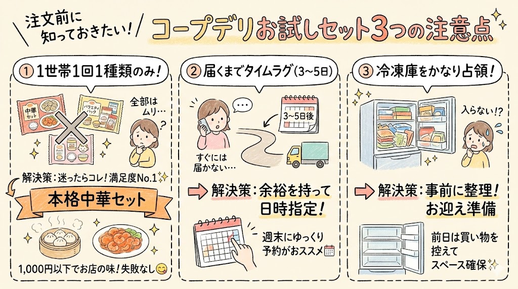 コープデリお試しセットの3つのデメリット