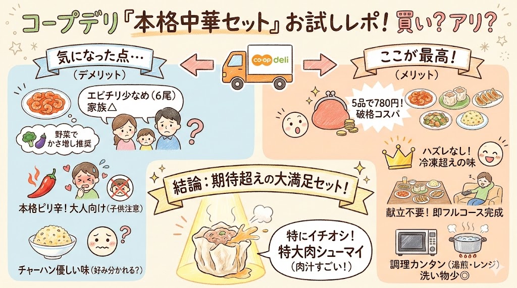 コープデリお試し中華セットのデメリット・メリット