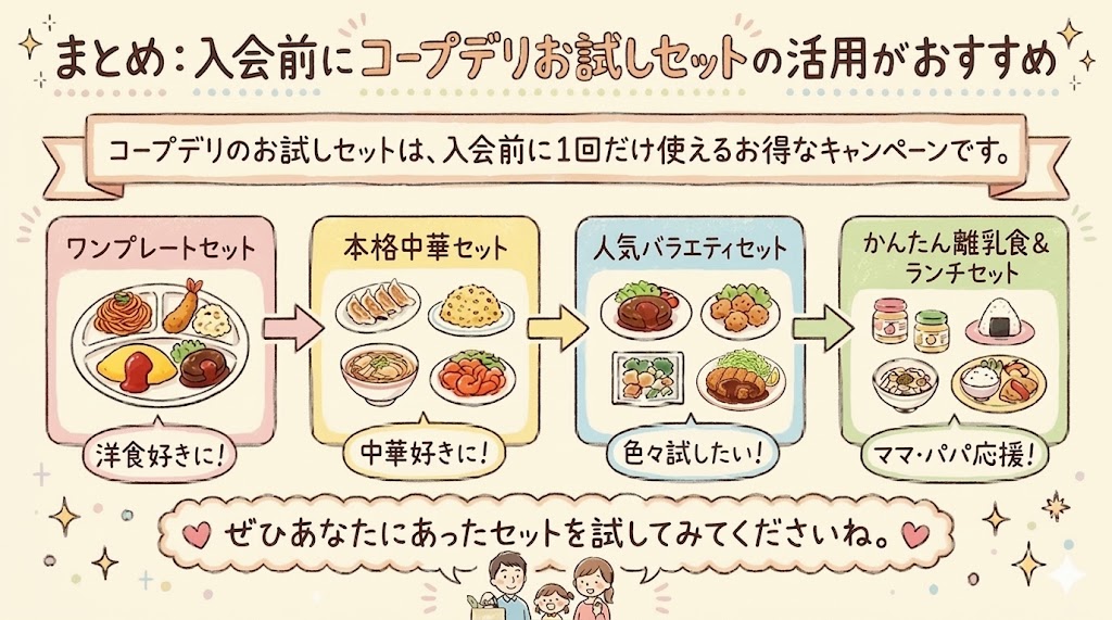 まとめ:コープデリお試しセットをお得に活用しよう