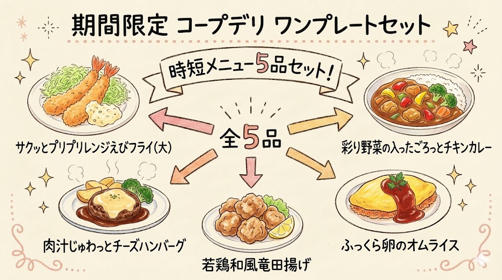 コープデリワンプレートセットの内容