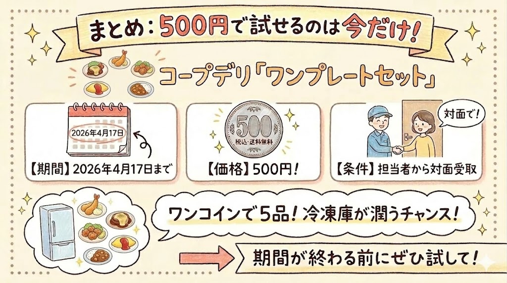 まとめ：ワンプレートセットが頼めるのは今だけ