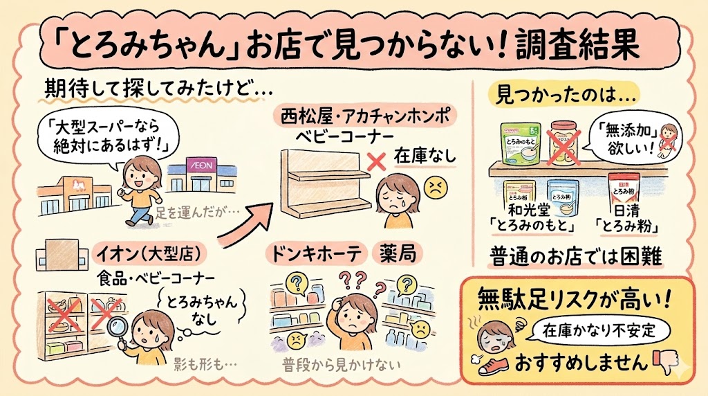 とろみちゃんはイオンや西松屋に在庫はありませんでした