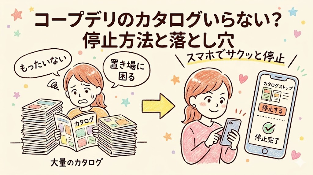 コープデリのカタログがいらないときの停止方法を解説した図解