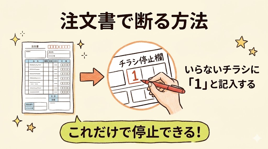 注文書でコープデリのカタログを断る方法の図解