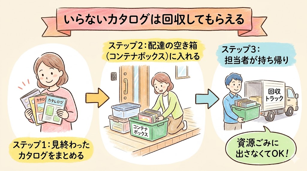 いらないコープデリのカタログを回収してもらう方法の図解