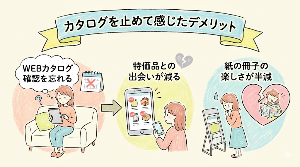 コープデリのカタログを止めて感じたデメリットの図解