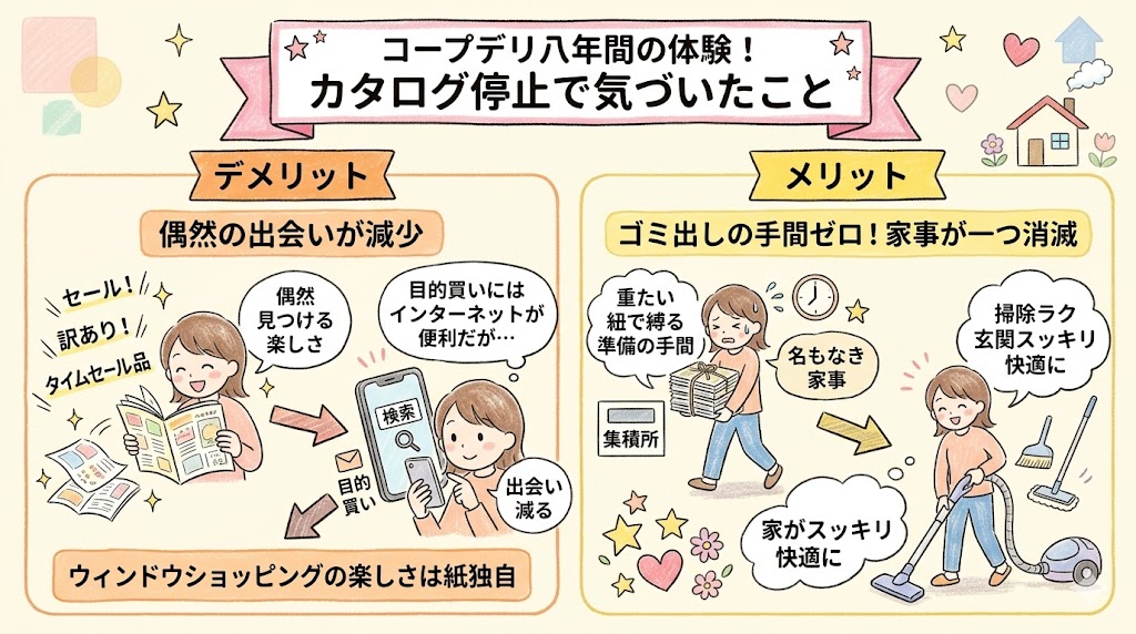 コープデリのカタログを停止して気付いたデメリットとメリット