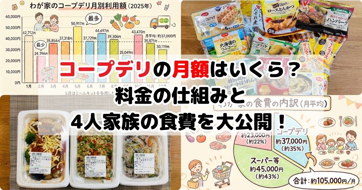 コープデリの月額会費はなし！ 4人家族で毎月いくら使ってる？【食費を公開】