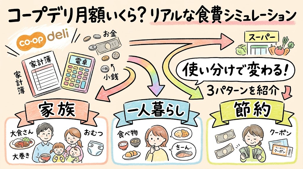 コープデリの月額シミュレーション：ライフスタイル別の3つの活用パターン
