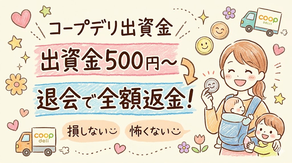 コープデリの出資金は500円〜！退会すれば全額返金される仕組みを解説