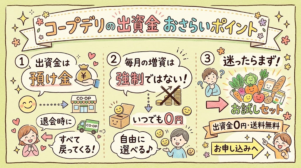 コープデリ 出資金 まとめ