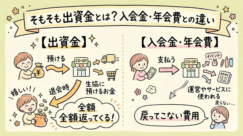 コープデリ 出資金 入会金との違い