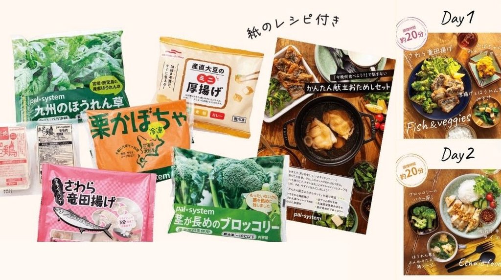 パルシステムのかんたん献立おためしセットの内容と調理例がわかる画像