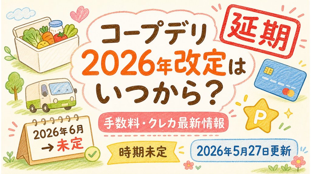 コープデリ2026年改定はいつから？延期・手数料・クレカ最新情報（2026年5月27日更新）