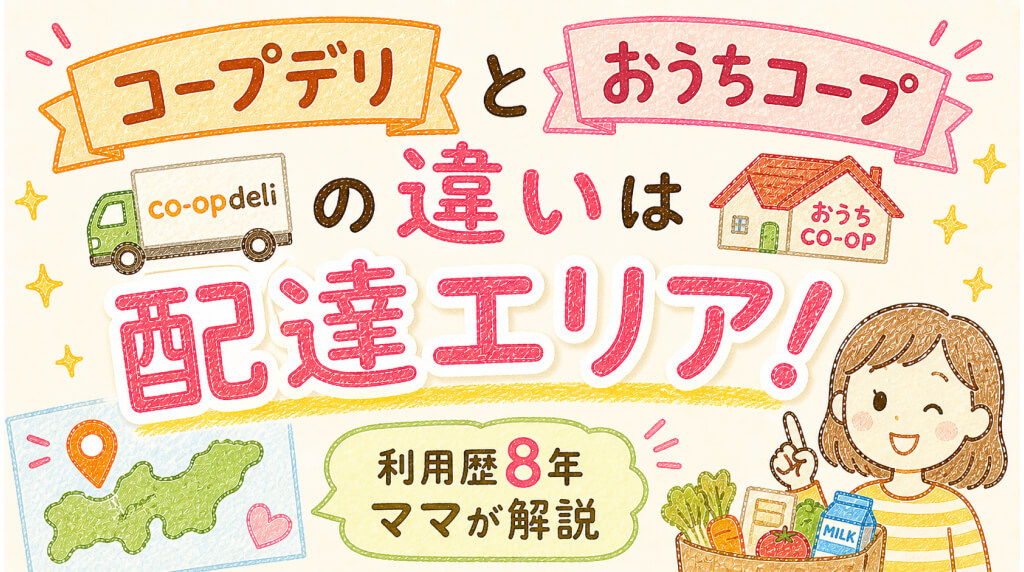 コープデリとおうちコープの違いはエリア！利用歴8年ママが解説