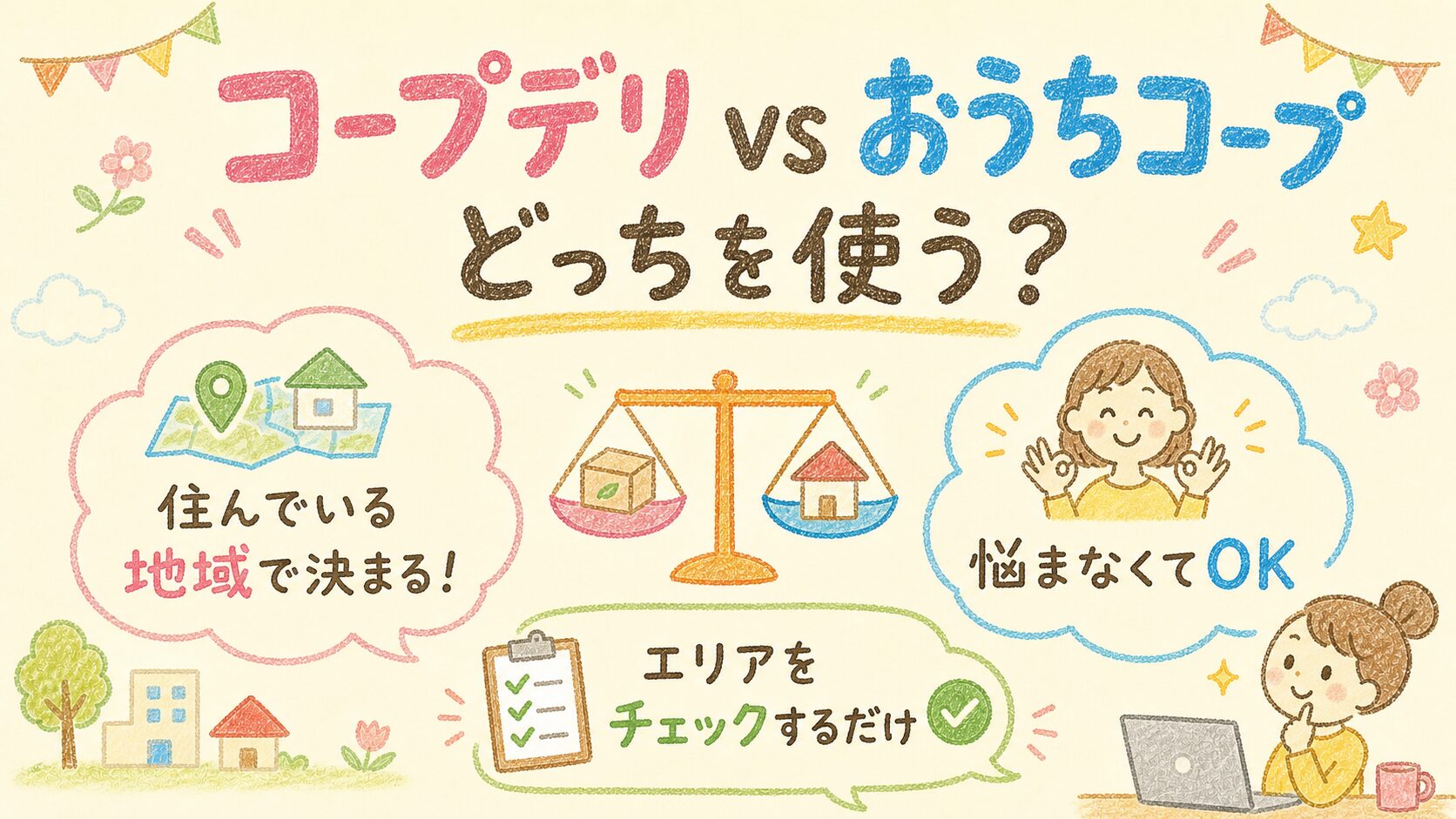 コープデリとおうちコープの違いはエリア！利用歴8年ママが解説